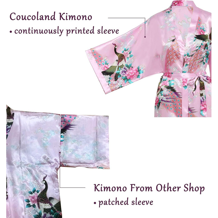 Халат жіночий довгий з атласу, квітковий принт, модель кімоно, Babeyond. Ідеально для дому, відпочинку та вечірок.