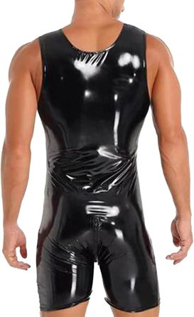 Костюм для рольових ігор для чоловіків 3-частинний: еротична білизна для карнавалу та вечірок (чорний/білий з аксесуарами 02 Чорний 4XL)