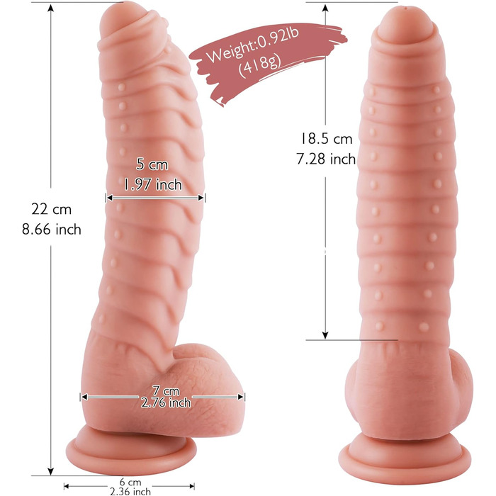 MOCOYA Дільдо для жінок 22 см з сильним присоском, реалістичний, для дорослих, анальний секс, іграшки для дорослих