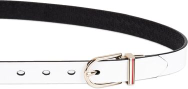 Двосторонній шкіряний ремінь Tommy Hilfiger для чоловіків, Casual для джинсів, срібляста пряжка, розмір M, білий/чорний