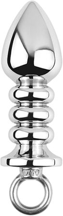 Анальний масажер Ruikan з кільцем для тяги, набір 3 шт. (S, M, L) - сталь, стимулятор G-точки, для жінок та чоловіків