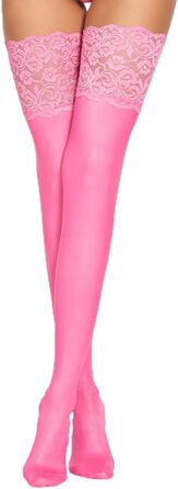 Рожеві мереживні панчохи wetlook 7Heaven для жінок, без шва, еластичні, розміри XXL-3XL