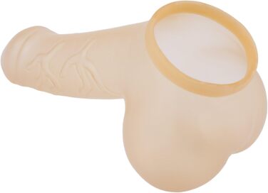 Секс-іграшка Penis Sleeve Danny: прозорий рукав для пеніса, 11,5 см, з текстурою, мішком для яєчок та виразною головкою. Зроблено в Німеччині