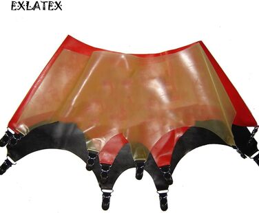 Латексний ремінь EXLATEX з пластиковими кліпсами, чорний, розмір S