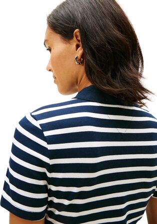 Поло Tommy Hilfiger 1985 Sim Pique, жіноче, темно-синій (Navy / Ecru), розмір XXS