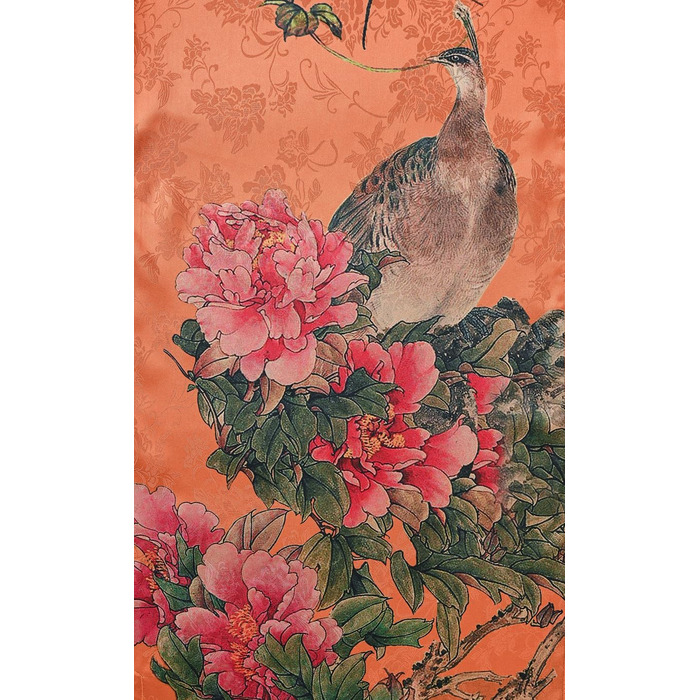 Жіночий халат Ledamon з квітковим принтом - довгий, класичний халат/піжама (один розмір, золотистий)