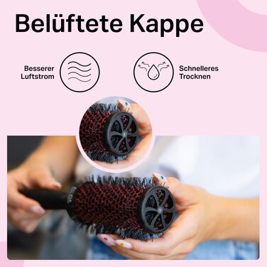 Набір щіток для завивки та об'єму волосся Olivia Garden Multibrush Curlers Kit (4 насадки, знімна ручка), розмір 45 (XS)