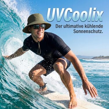 Солом'яний прогулянковий капелюх TOP-EX UVCoolix з широкими полями від сонця (UV-захист), дихаючий складний панама-сафарі для чоловіків та жінок, чорний, розмір M-L