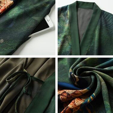 Халат жіночий Ledamon, довгий, квітковий, халат для ванної, нічна сорочка, універсальний розмір, трав'яний зелений