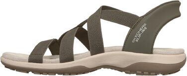 Жіночі сандалії Skechers Reggae Slim Stretch Flex Hands Free Slip-Ins, оливковий в'язаний текстиль, розмір 35 EU