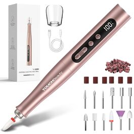 Електричний набір для манікюру та педикюру TOUCHBeauty: бездротовий апаратний фрезер з LCD-дисплеєм, 5 швидкостей, для гель-нігтів та акрилу, USB-зарядка