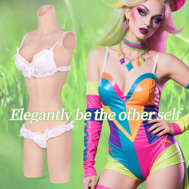 Комбінезон для кросдресерів YEEFAIRY з силікону, з реалістичною формою грудей, S, колір: гель-жовтий