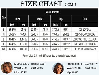 Бікіні Ecouaer для жінок: комплект з високою талією, корегуючий животик, push-up, чорний, S-XXL