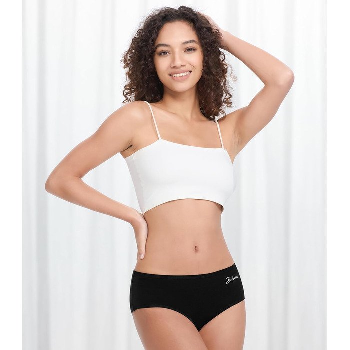 Бобель: 5 трусиків для жінок, бавовна, дихаюча підбірка, комфортні труси, м'які, еластичні (S-XXL) чорного кольору