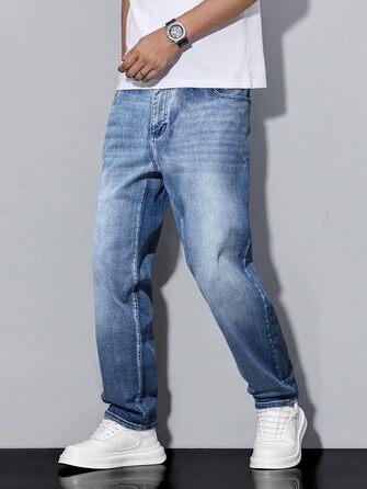 Чоловічі джинси Elegancity Baggy Stretch: широкі штани в стилі Y2K Streetwear, Loose Fit, сині (XS)