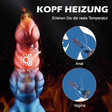 Анальний вібратор-джіґа Monster Dildo з нагріванням, 10 вібрацій та 5 режимів, для чоловіків та жінок