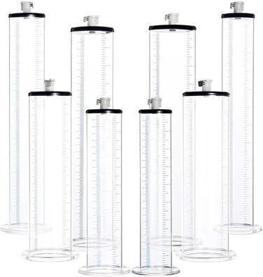 Аксесуари для пеніс-помпи LZYLWC з лазерним гравіюванням розмірів - комплект для апгрейду та заміни, циліндр пеніс-помпи з акрилу для збільшення та ерекції пеніса (A/9 * 1.75inch)