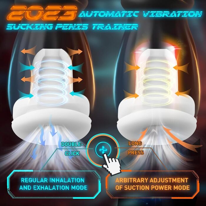 Електричний мастурбатор YcsLust з 9 режимами всмоктування та 9 режимами вібрації для чоловіків. Мастурбатор-тренажер з силікону, автоматичний, бездротовий.