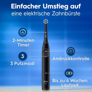 Електрична зубна щітка Oral-B iO Series 2 Night Black: 3 режими чищення, насадка та дорожній футляр