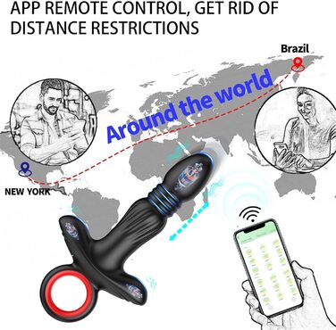 Вібратор для чоловіків Analvibratoren 9 режимів, з пультом, стимулятор простати, чорний