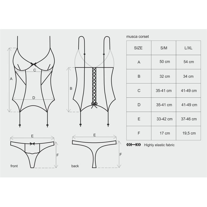 Сексуальний жіночий комплект білизни Selente Love & Fun: корсет, танга та шовкова маска для очей, чорно-бордовий, S-M, Made in EU