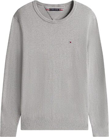 Чоловічий бавовняний джемпер Tommy Hilfiger Essential Cotton Crew Neck сірого кольору (Medium Grey Heather), розмір 3XL