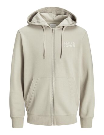 Чоловіча толстовка-худі на блискавці Jack & Jones Jjecorp ogo Sweat Zip Hood, колір Moonbeam, розмір XL