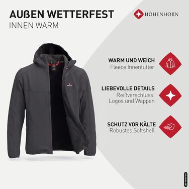 Чоловіча легка куртка Softshell Höhenhorn Alpberg для активного відпочинку та міста, демісезонна, сіра, розмір XL