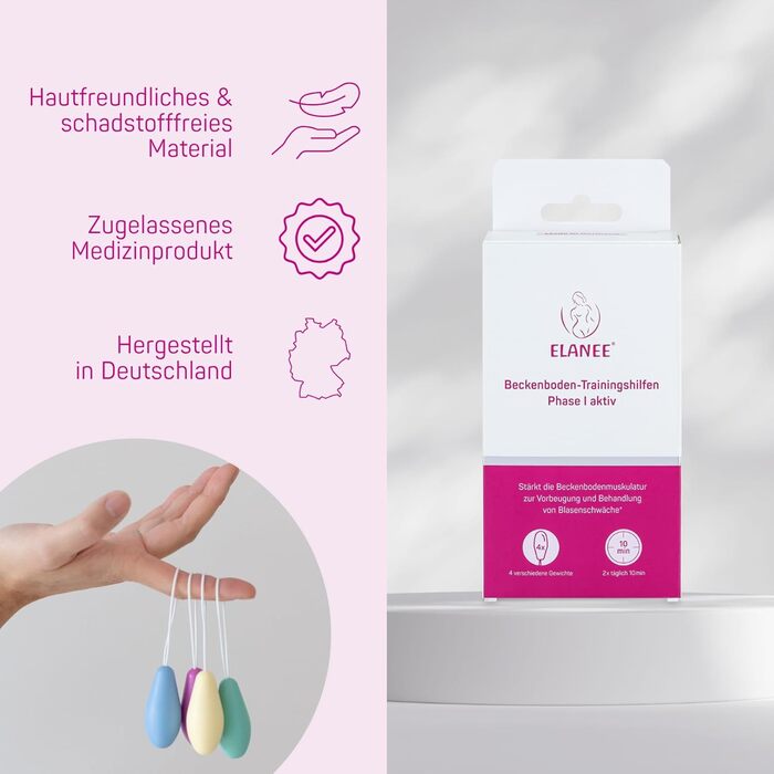 ELANEE Тренажер для підсилення м'язів тазового дна Phase I для боротьби з нетриманням, набір з 4 конуса (701-00) Single