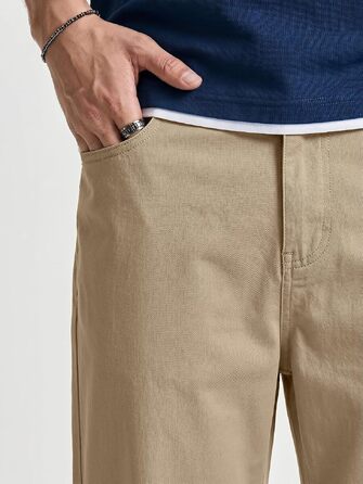 Чоловічі джинси Baggy JMIERR Y2K з ефектом stretch, широкі денімові штани (L, Khaki)