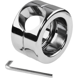 Кільце для яєчок та статевого члена з нержавіючої сталі для чоловіків, пристрій для обмеження яєчок, розтягуване кільце, металевий аксесуар для сексуального задоволення та тренувань (S)