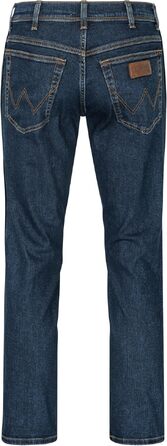 Чоловічі стрейч-джинси Wrangler Texas Regular Fit Authentic Straight, колір Darkstone, з коричневим ременем (46W / 30L)