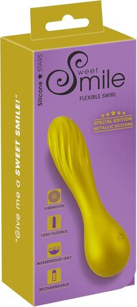 Вібратор Sweet Smile Flexible - 3,3 см (Металевий завиток, Золото)