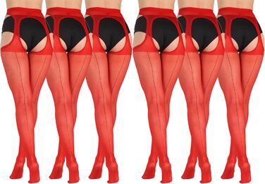 Шкарпетки BANANALU з вирізом, 20 Den, 6 штук (S, Червоний/Чорний)