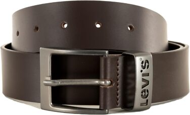 Шкіряний чоловічий ремінь Levi's з логотипом та пряжкою Harness Buckle, коричневий, розмір 80