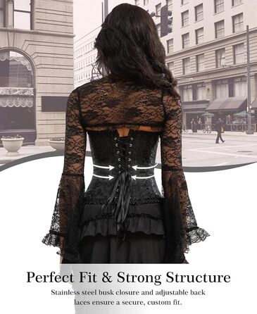 Корсет для жінок - бюстгальтер-корсет, чорний, розмір L