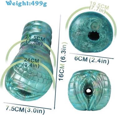 Іграшка для чоловіків Jixaxe Alien Monster - реалістична мастурбатор з вагінальним та анальним отвором