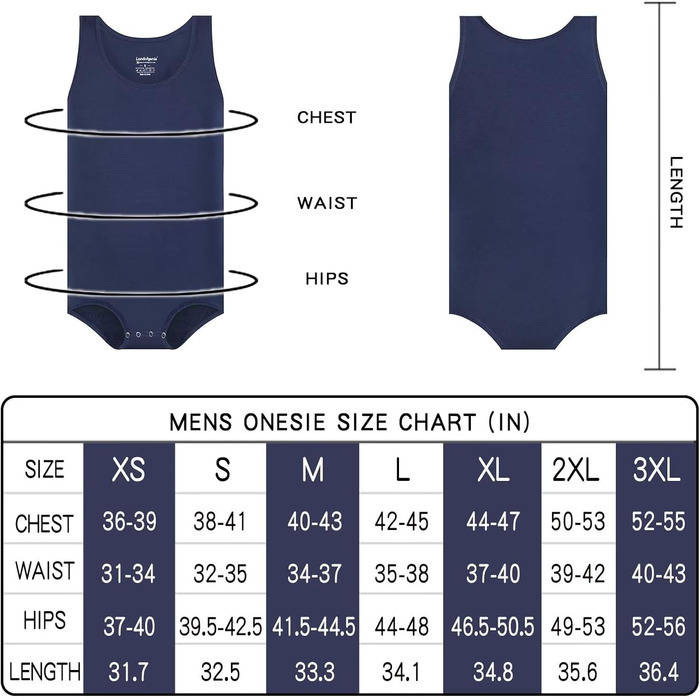 Боді Landofgenie з бавовни, темно-синій, розмір S - одноцільний костюм на бретелях для дорослих