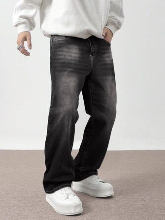 Чоловічі широкі джинси Baggy Y2K JMIERR у стилі streetwear, темно-сірі, розмір L