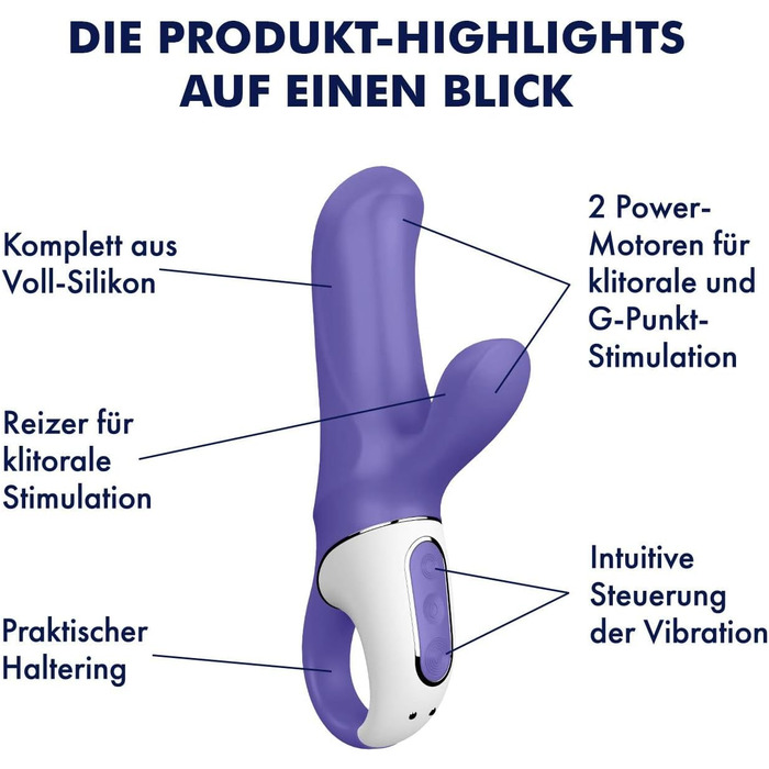 Вібратор Satisfyer Magic Bunny | Стимулятор G-точки та клітора | 12 режимів вібрації | Іграшка для дорослих | Водостійкий (IPX7) | Перезаряджається