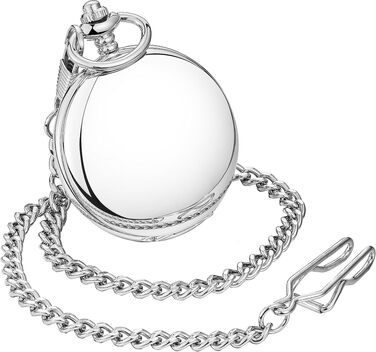 Чоловічий кишеньковий годинник ShoppeWatch з ланцюжком, механічний з ручним заводом, вінтажний стиль стімпанк 1920-х років, сріблястий