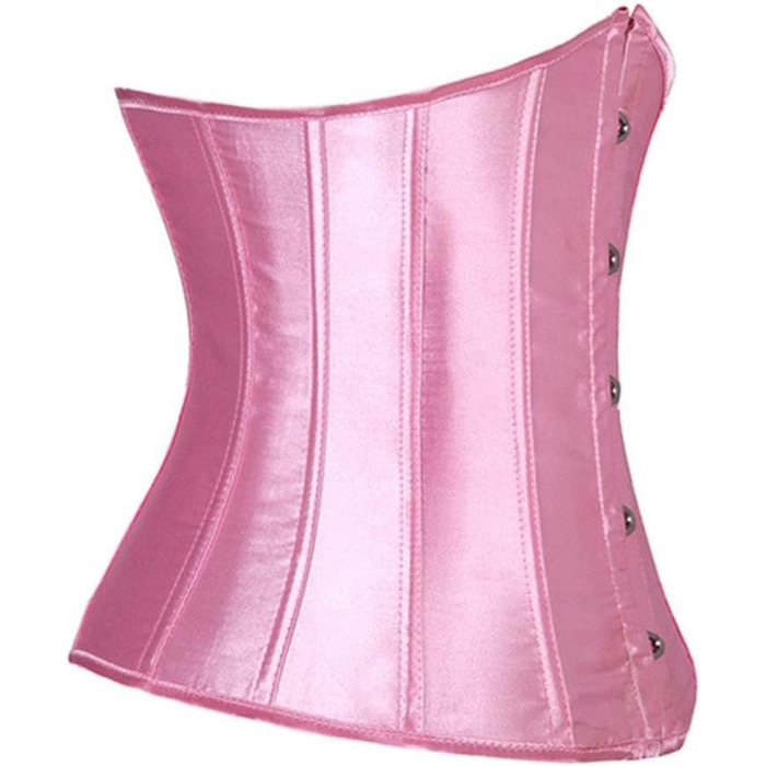 Корсет під груди SZIVYSHI Waspie Cincher з 14 спіральними сталевими кістками, 5-рівнева застібка, рожевий (XS) для готики, стімпанку та косплею