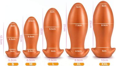 Анальний плаг ChicLSQ XXL (золото) - великий силіконовий аналізатор для масажу простати та стимуляції