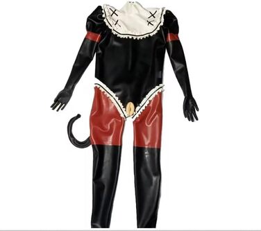 Костюм для косплею Gaylop з латексу, боді, унісекс, надувний, чорно-білий, червоний, регульований розмір