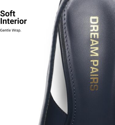 Жіночі туфлі-човники Dream Pairs на низьких підборах з відкритою п'ятою (Slingback), колір Marine, розмір 36 EU