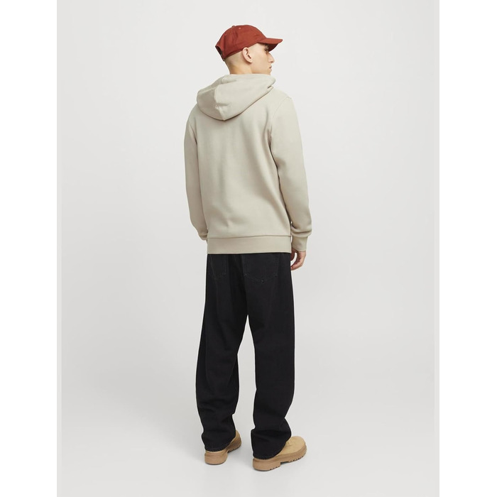 Чоловіча толстовка-худі на блискавці Jack & Jones Jjecorp ogo Sweat Zip Hood, колір Moonbeam, розмір XL