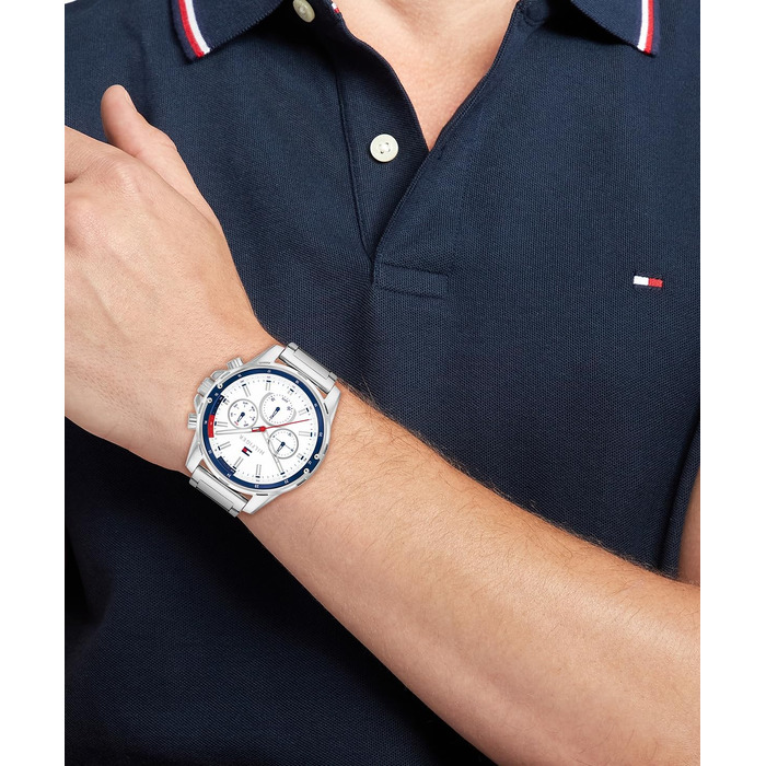 Наручний чоловічий годинник Tommy Hilfiger Quartz з багатофункціональним циферблатом (Білий)