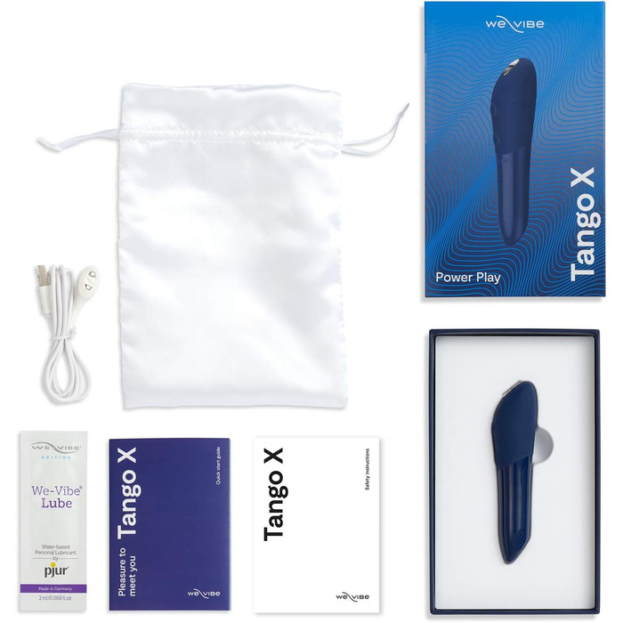 We-Vibe Tango X Bullet Вібратор для жінок: 8 режимів, 10 вібрацій, водонепроникний, синій (Midnight Blue) для подорожей