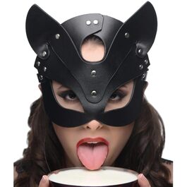 Маска кота з PU шкіри, BDSM, Bondage, для жінок, карнавал, маскарад, котяча маска, чорна