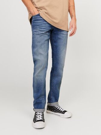 Чоловічі джинси Jack & Jones Slim Fit JJIGLENN синього кольору, denim